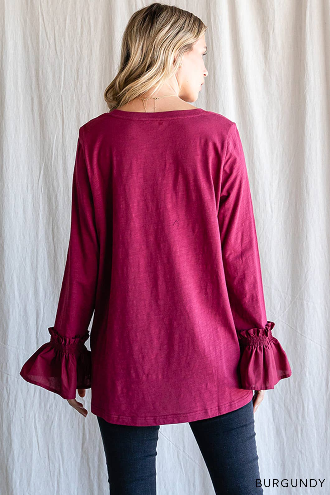 Burgundy Washed Cotton Tunic