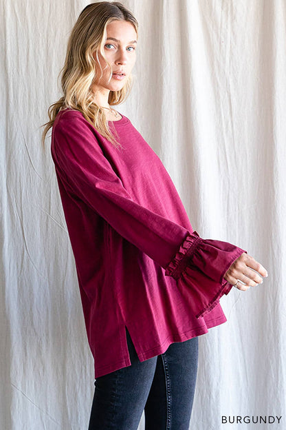 Burgundy Washed Cotton Tunic