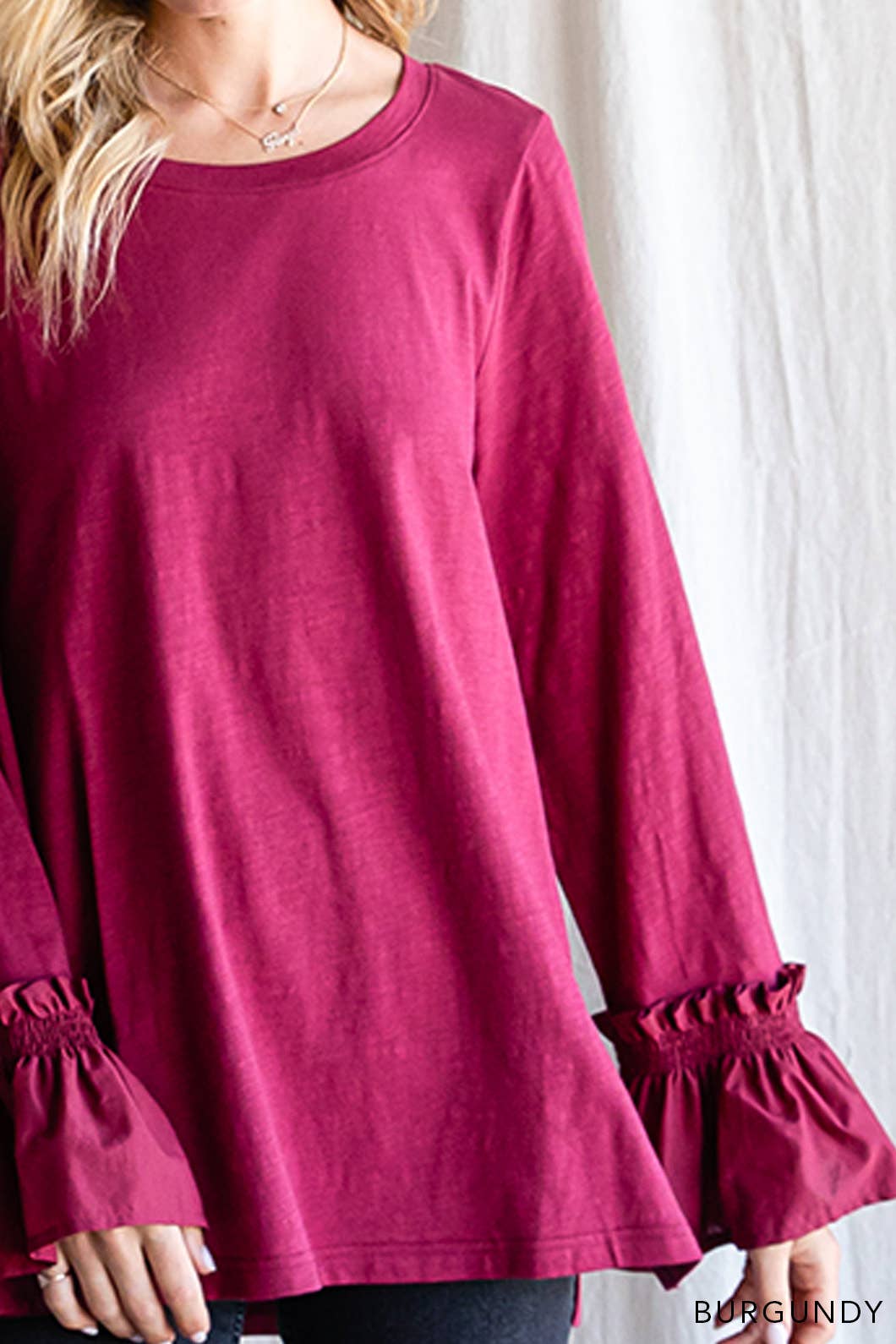 Burgundy Washed Cotton Tunic