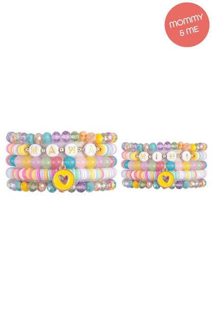 "Mama & Mini" Matching Multicolored Bracelet Sets