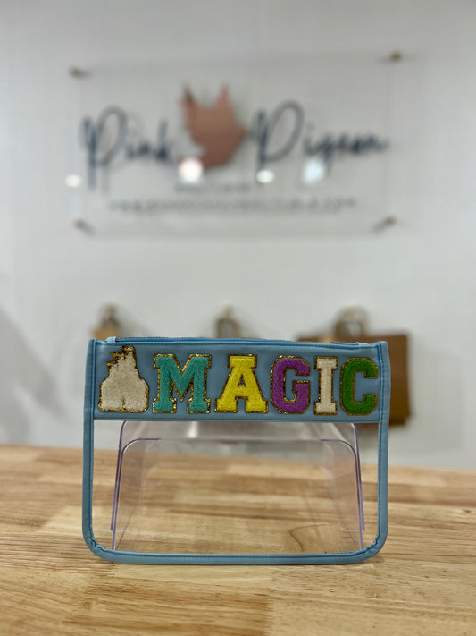 "Magic" Chenille Letter Clear Pouch