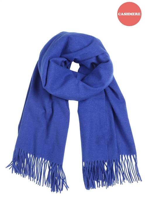 Sapphire Cashmere Fringe Wrap Long Scarf