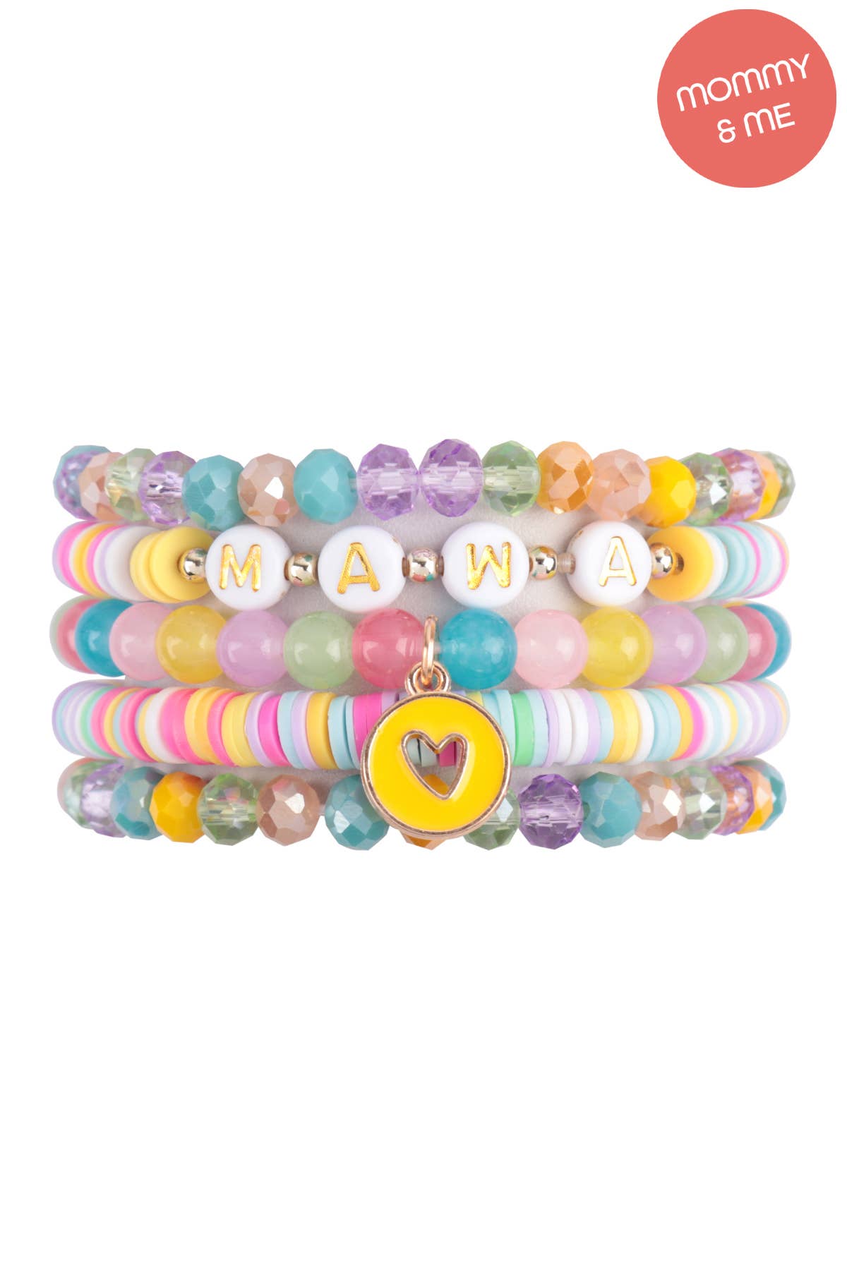 "Mama & Mini" Matching Multicolored Bracelet Sets