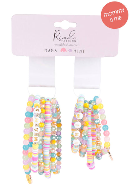 "Mama & Mini" Matching Multicolored Bracelet Sets