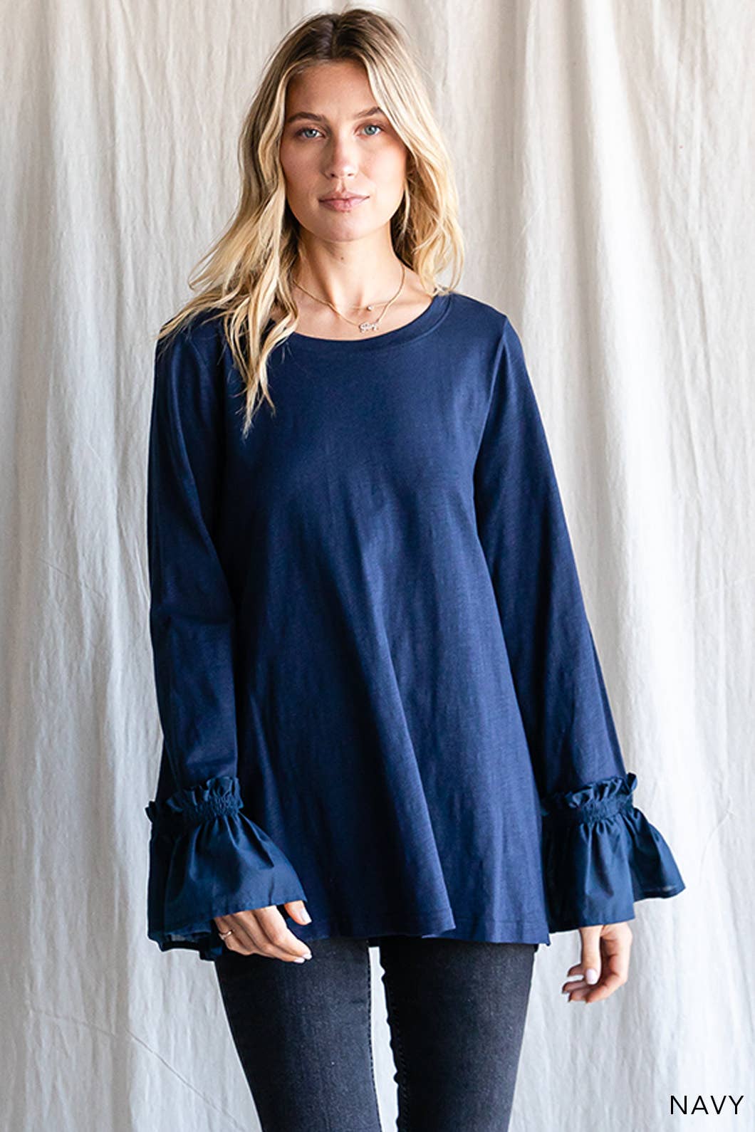 Navy Washed Cotton Tunic