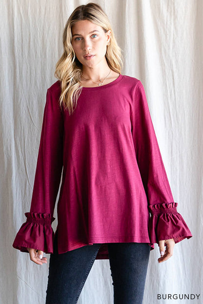 Burgundy Washed Cotton Tunic