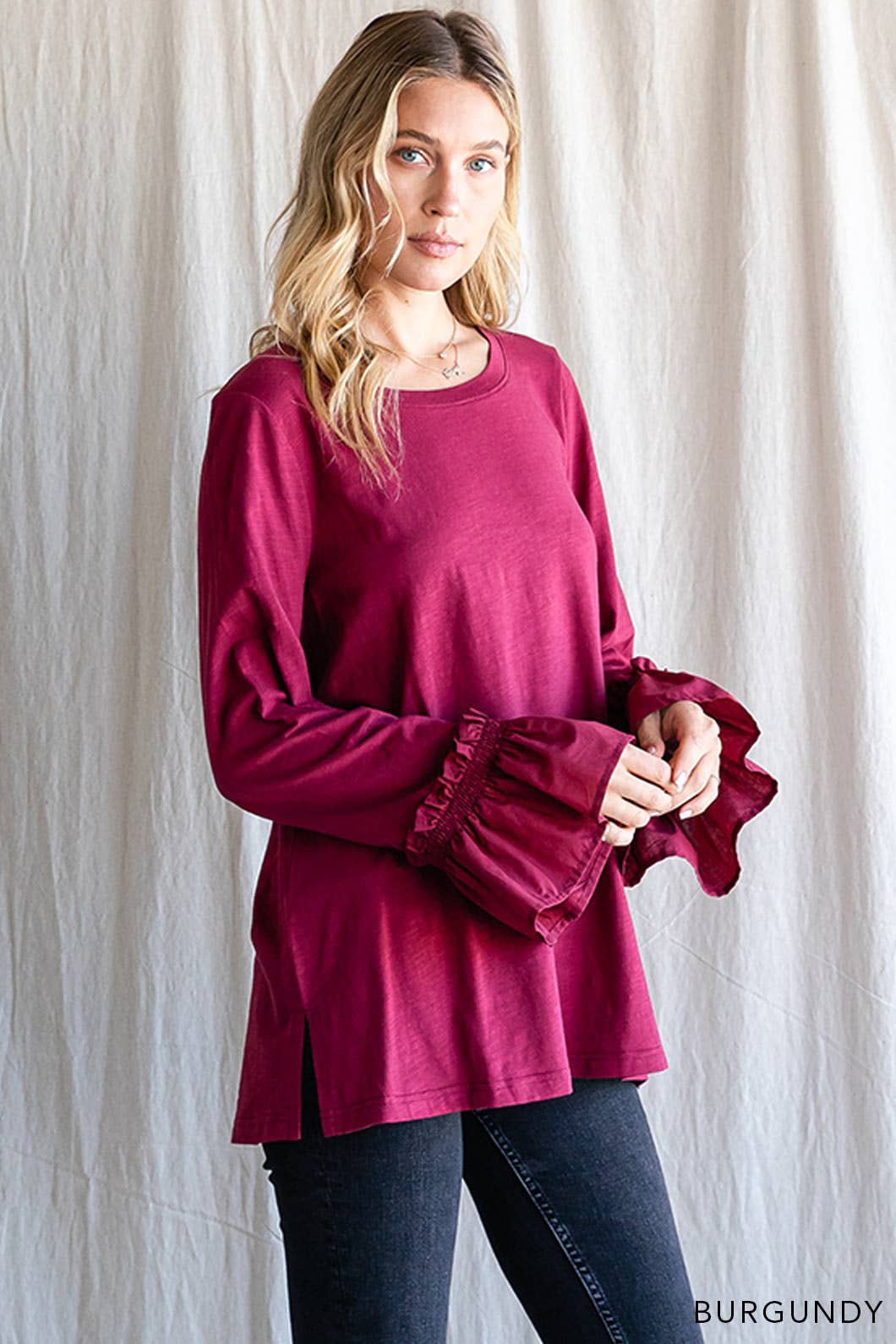 Burgundy Washed Cotton Tunic