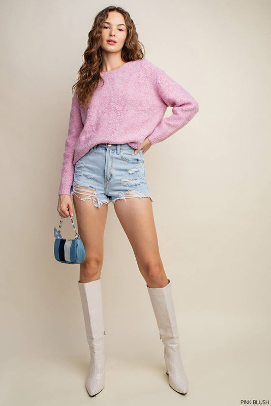 Blush Pink Soft Cozy Sweater