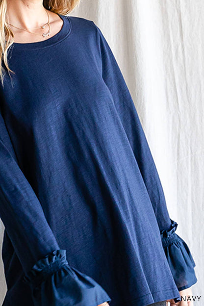 Navy Washed Cotton Tunic