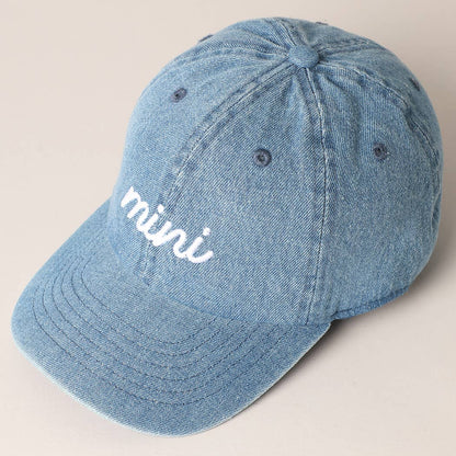 "Mini" Embroidered Baseball Cap - Matches "Mom" Cap