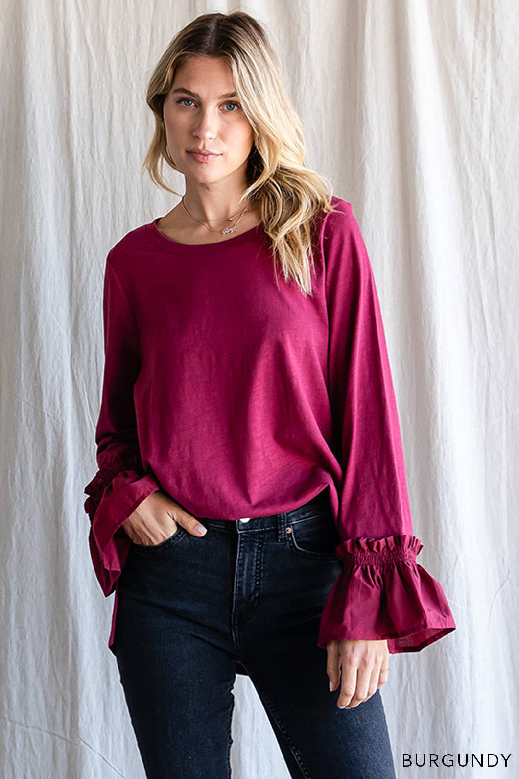 Burgundy Washed Cotton Tunic