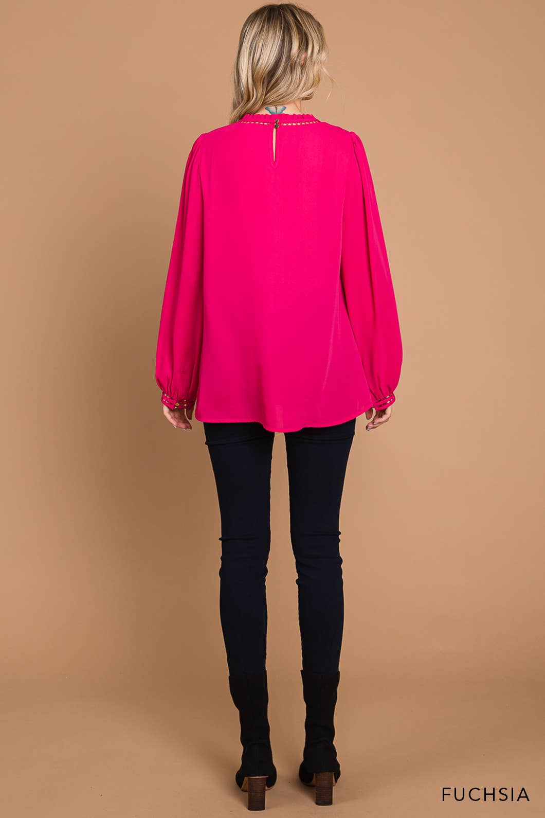 Fuchsia Soft Ladder Trim Detailed Top