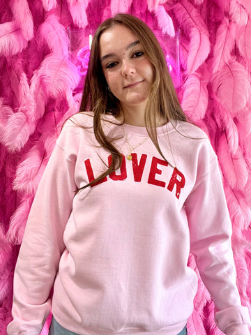 Pink "Lover" Pink Crewneck Sweatshirt (Includes Plus!)