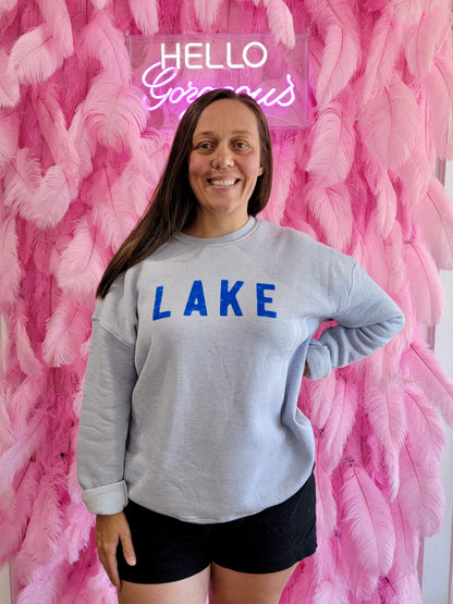 Light Blue LAKE Graphic Sweatshirt (Includes Plus!)