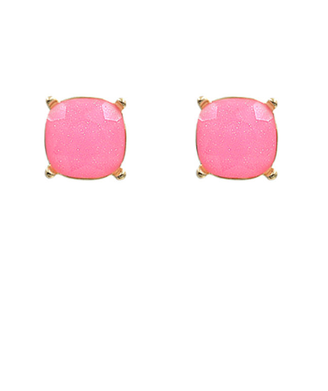 Glitter Glass Stud Earrings (7 Colors Available)