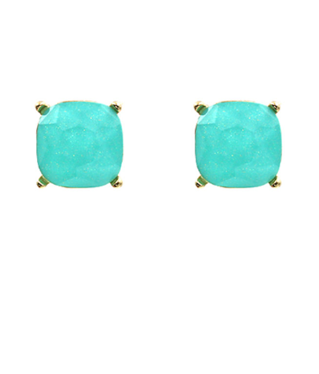 Glitter Glass Stud Earrings (7 Colors Available)