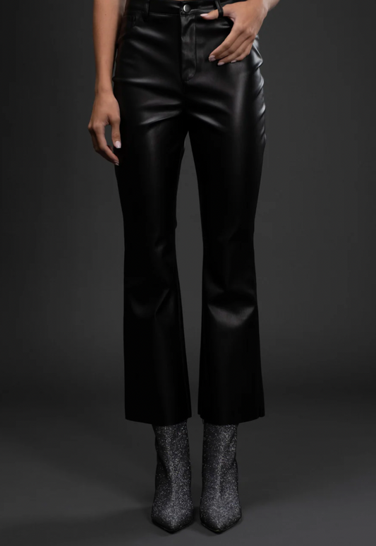 Black Faux Leather High Waisted Pants