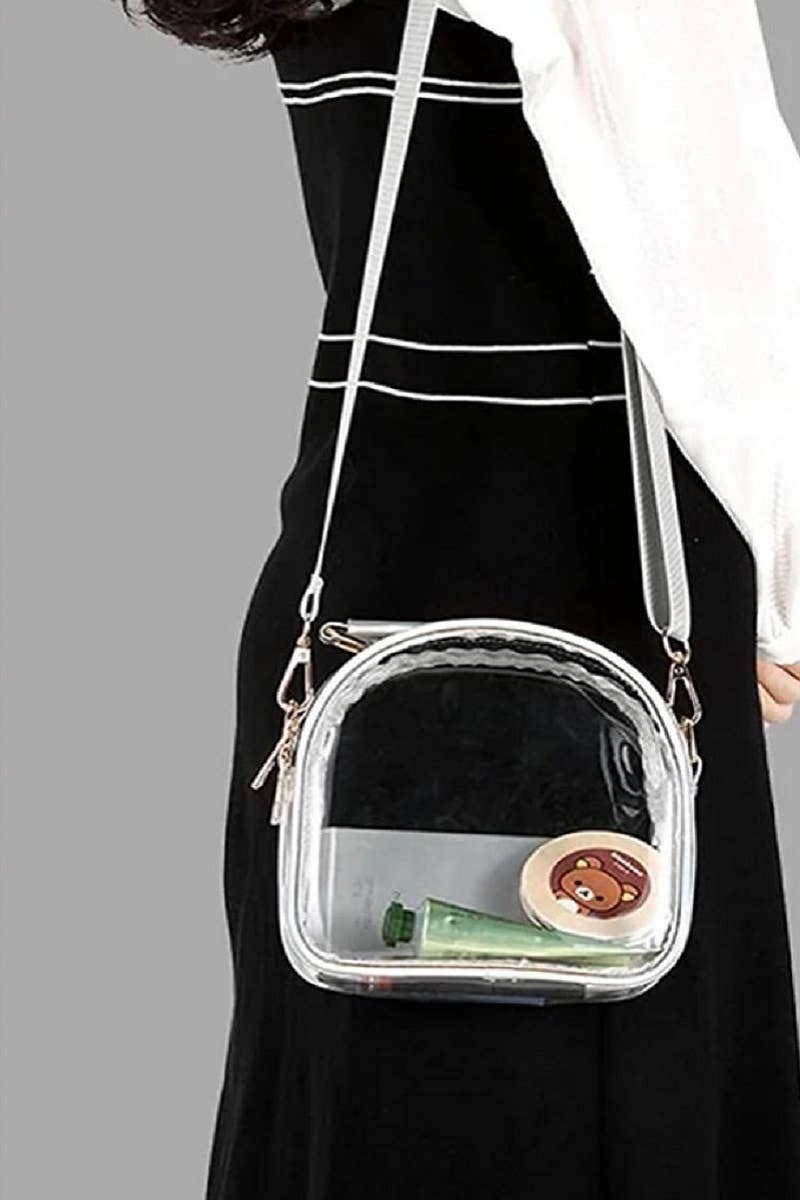 Silver Stadium Approved Clear Crossbody Shoulder Bag