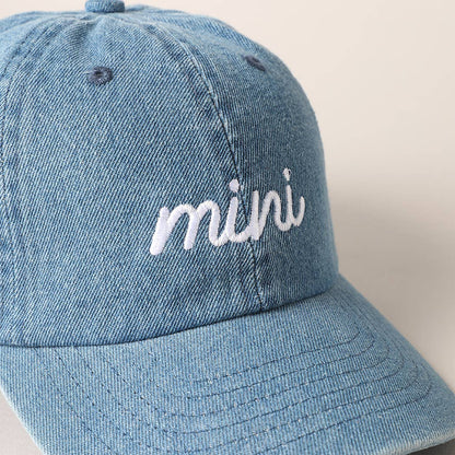 "Mini" Embroidered Baseball Cap - Matches "Mom" Cap