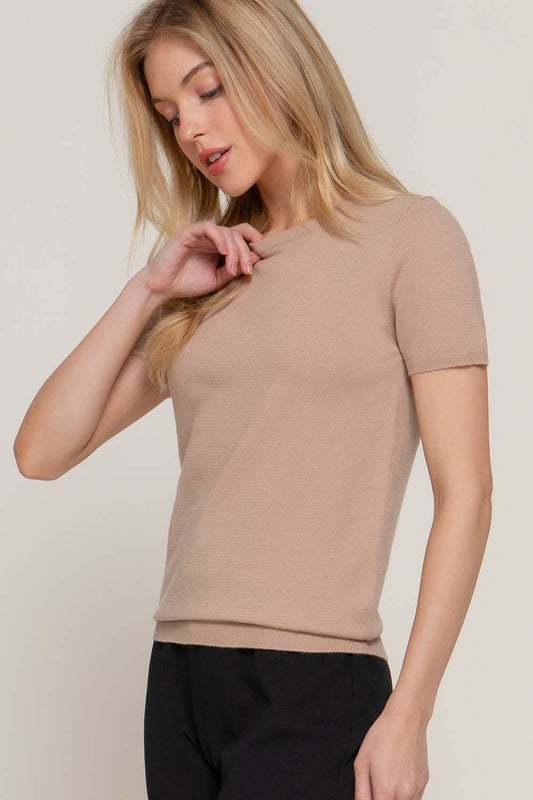 Short Sleeve Round Neck Spring Sweater (Available in 3 Colors!)