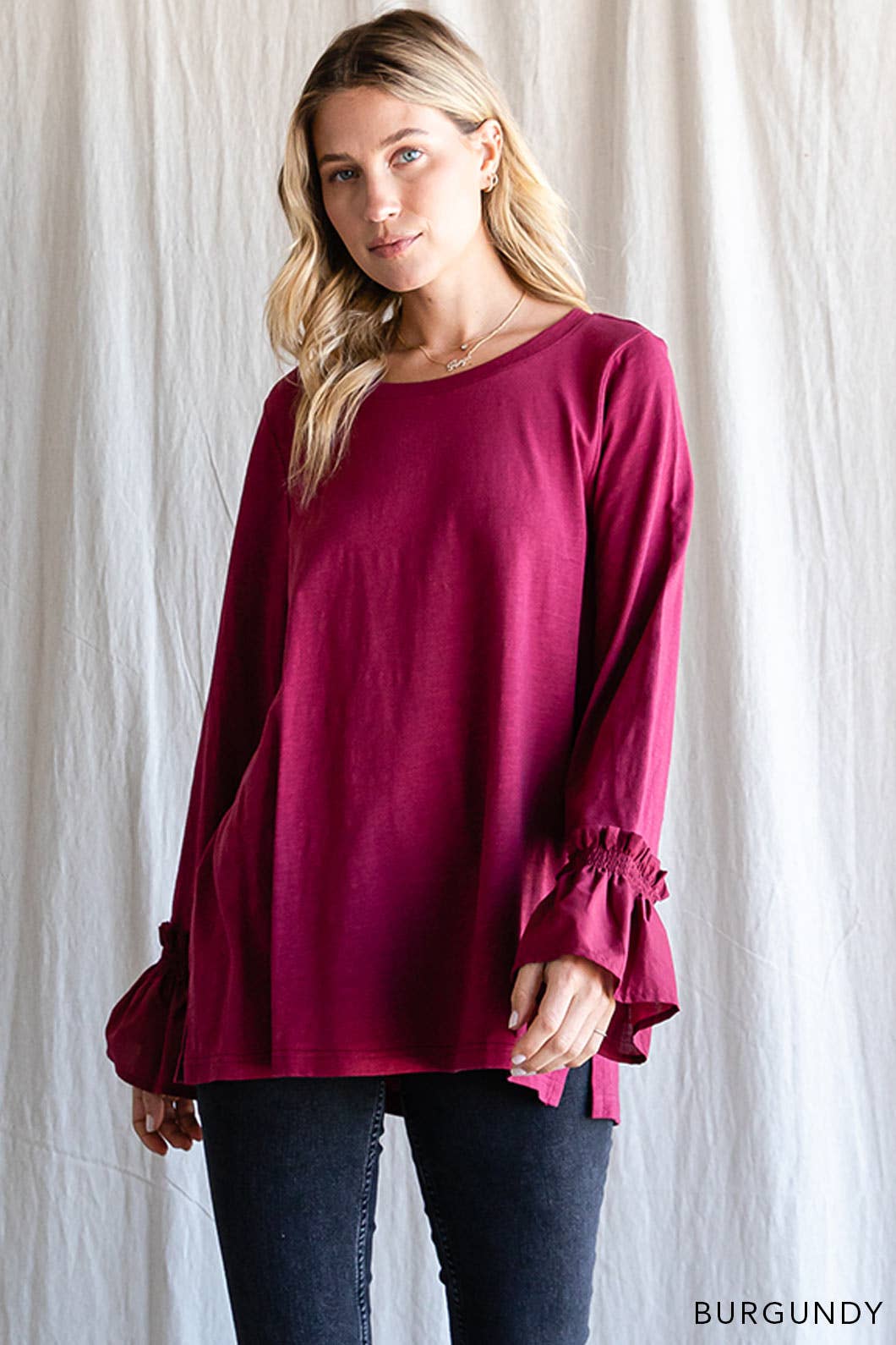 Burgundy Washed Cotton Tunic