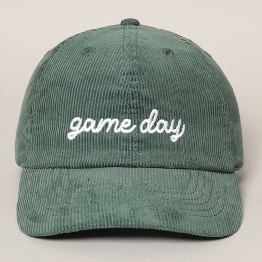 Game Day Embroidered Corduroy Cap