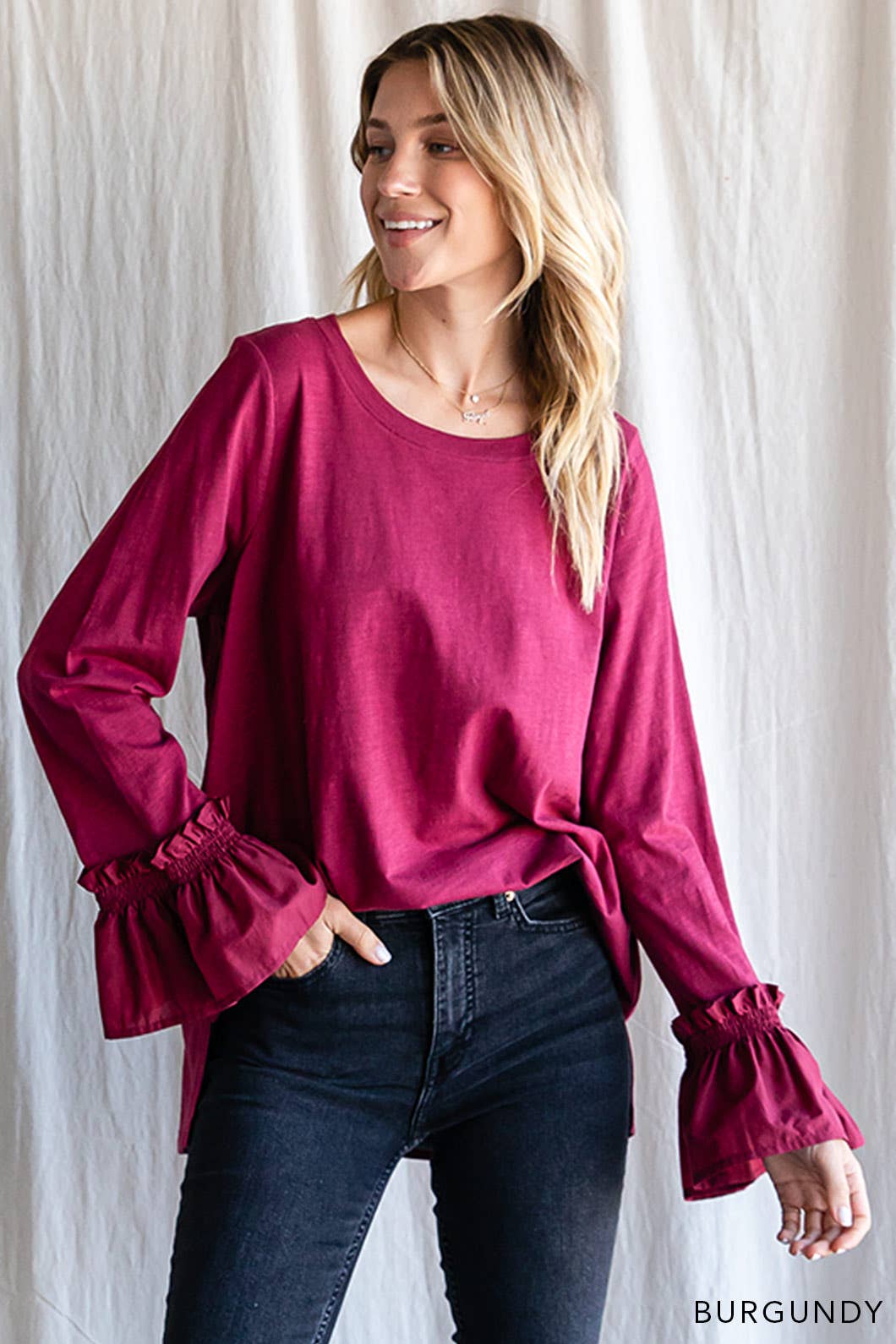 Burgundy Washed Cotton Tunic