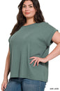 Cotton Modal Slub Rolled Sleeve Tee (Plus Size Exclusive!) Available in 3 Colors!