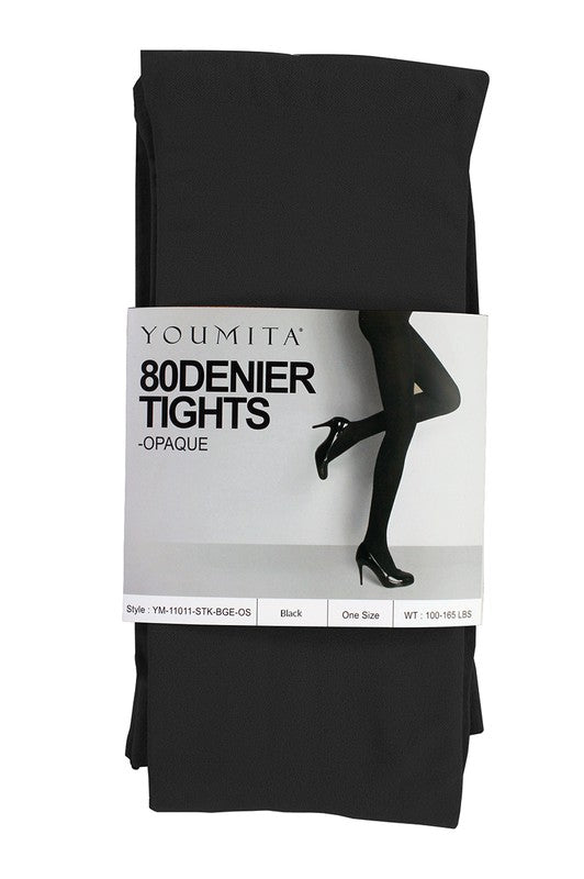 No-Run Opaque Tights with Non-Binding Waistband (Includes Plus!)