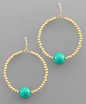 Gold Seed Bead and Clay Bead Circle Earrings (Available in 5 Colors)