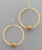 Gold Seed Bead and Clay Bead Circle Earrings (Available in 5 Colors)